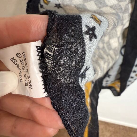 Odiva Black Print Open Front Kimono Sz O/S - Picture 6 of 12